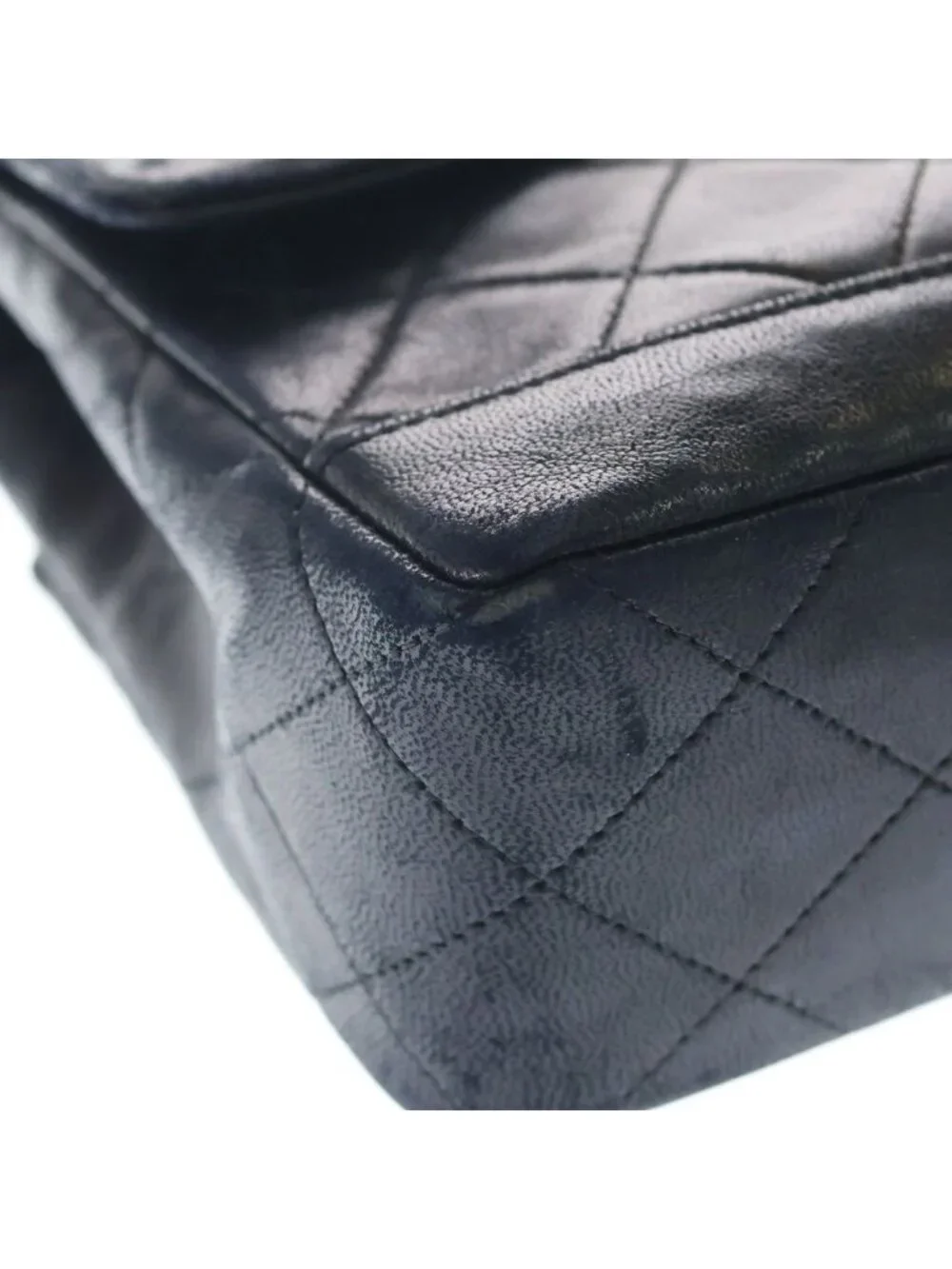 Chanel Quilted Lambskin Leather Turnlock Chain Shoulder Bag Gold Black